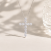Brilliance Moissanite Cross Necklace in sterling silver