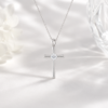 Classic Solitaire Cross Necklace in sterling silver