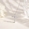 Infinite Loop Moissanite Cross Everlasting in sterling silver